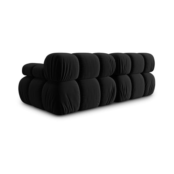 Crna baršunasta sofa 188 cm Bellis – Micadoni Home-image-4