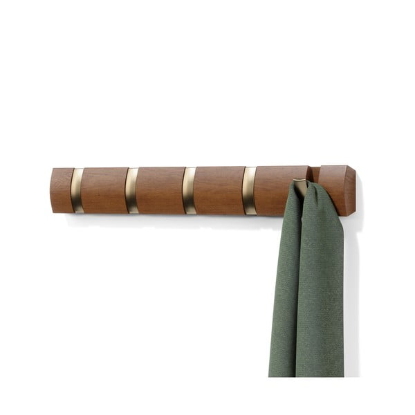 Smeđa zidna vješalica od masivne topole Flip – Umbra-image-4