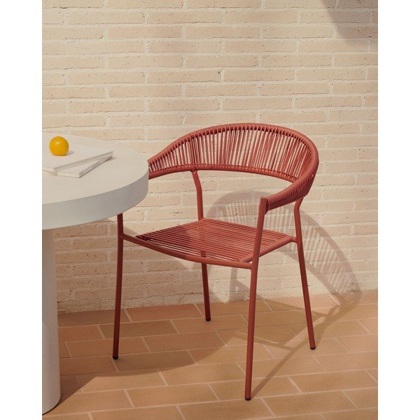 Ciglaste blagovaonske stolice u setu 4 kom od umjetnog ratana Futadera – Kave Home-image-1