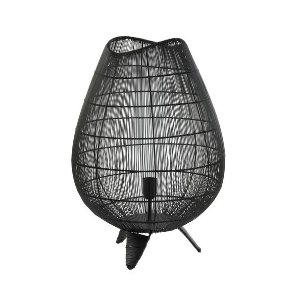 Mat crna stolna lampa s metalnim sjenilom (visina 56 cm) Yumi – Light & Living