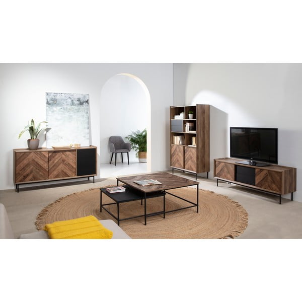 Komoda u hrastovom i crnom dekoru Marckeric Utah-image-1