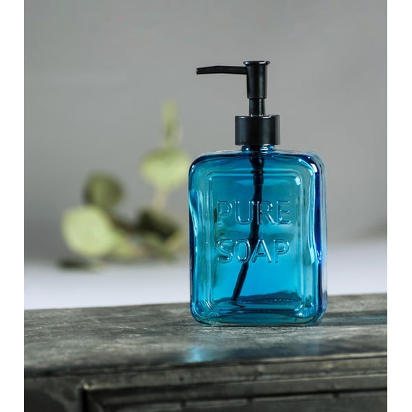 Plavi stakleni dozator za sapun Wenko Pure Soap-image-2