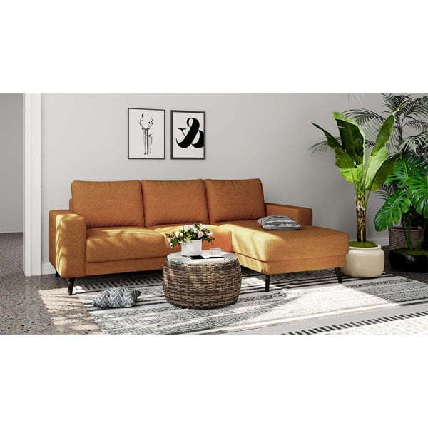 Narančasta kutna garnitura (s desnim kutom) Fynn – Ghado-image-1