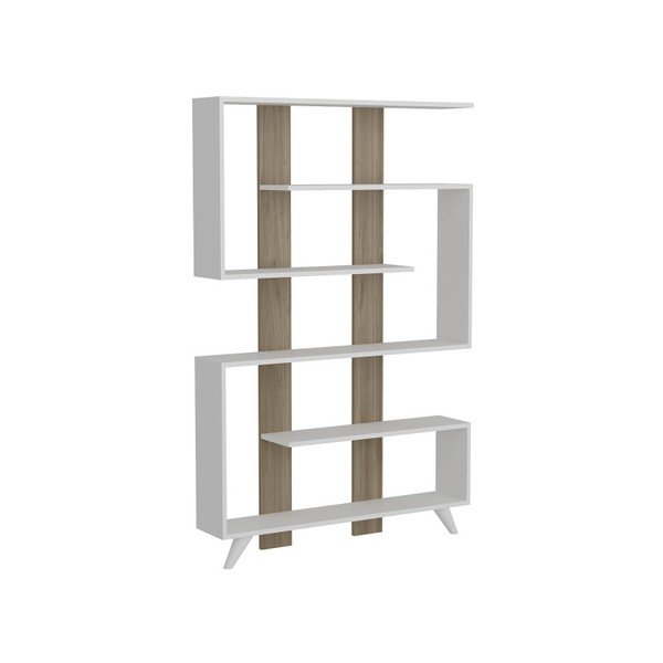 Bijela biblioteka u dekoru orahovog drva Rain-image-4