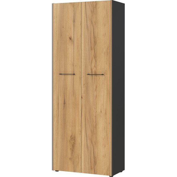 Antracitno sivi/u prirodnoj boji ormar u dekoru hrasta 75x196x40 cm Podium – Germania-image-4