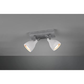 Siva zidna svjetiljka za 2 žarulje Trio Concrete, dužina 23 cm