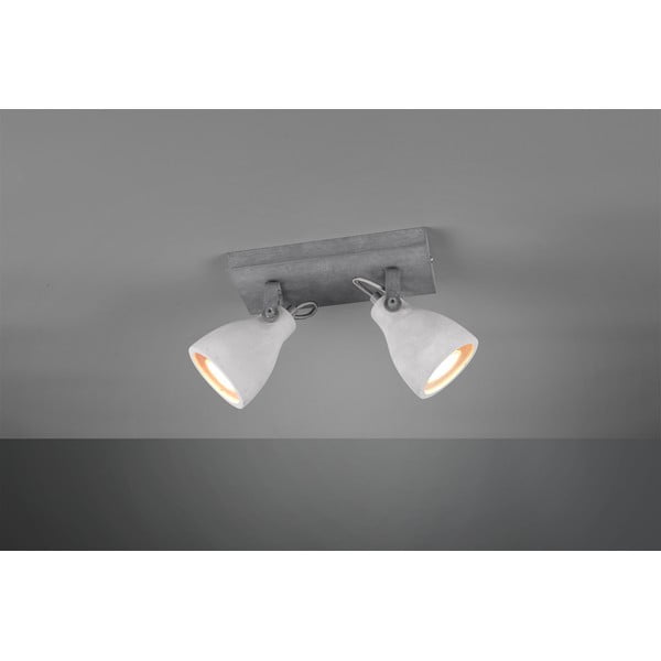 Siva zidna svjetiljka za 2 žarulje Trio Concrete, dužina 23 cm-image-1