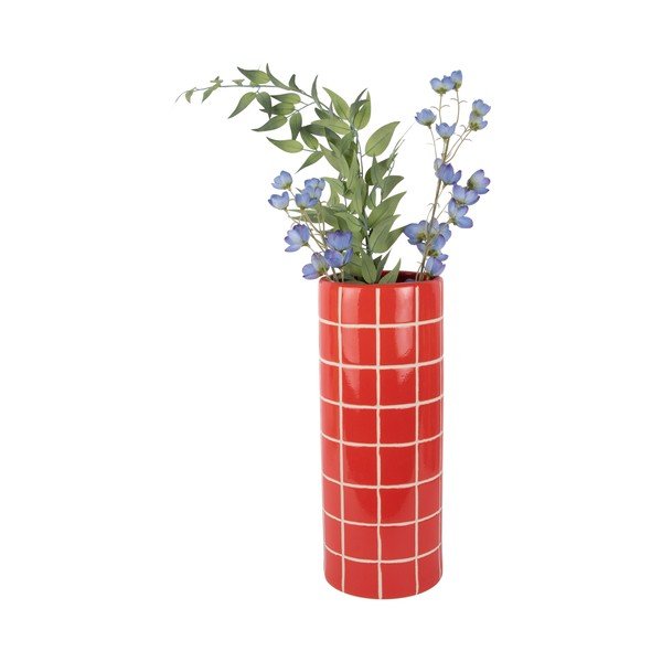 Crvena keramička vaza (visina 40 cm) Retro Tiles – PT LIVING-image-3