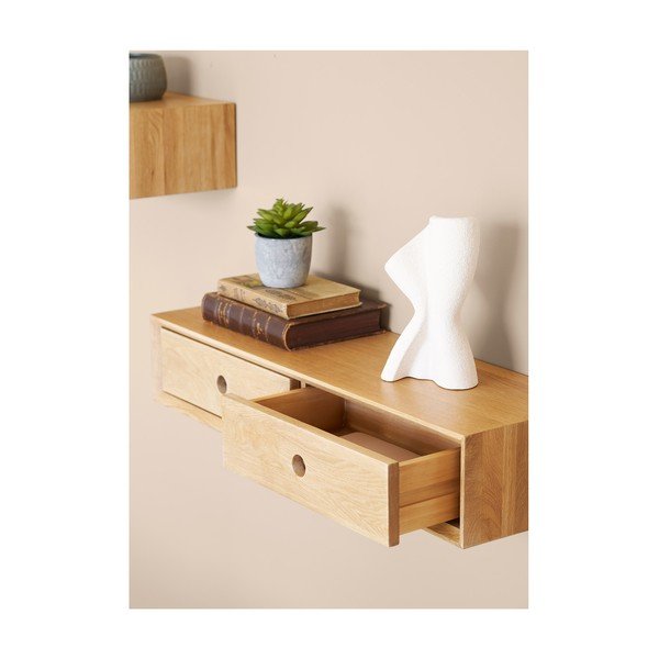 Polica od punog hrasta u svijetloj prirodnoj boji 80 cm Luzern – House Nordic-image-1