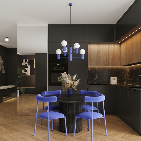 Plava viseća svjetiljka sa staklenim sjenilom Orbital – Sollux-image-2