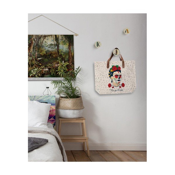 Platnena torba s naramenicom od umjetne kože Madre Selva Frida Skull, 55 x 40 cm-image-1