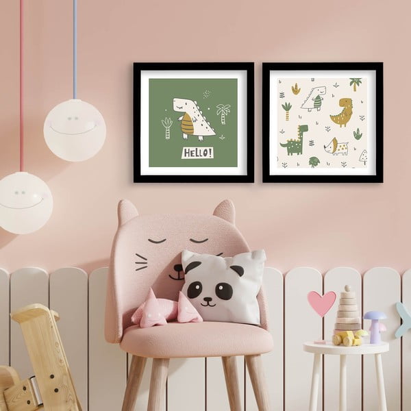 Dječje slike u setu od 2 kom 33x33 cm Hello - Wallity-image-1