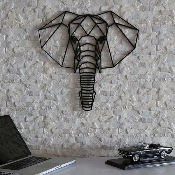 Crna zidna dekoracija Elephant, 39 x 65 cm-image-2