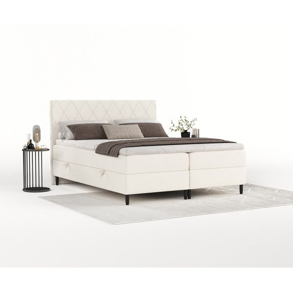 Krem boxspring krevet s prostorom za pohranu 160x200 cm Gwen – Maison de Rêve-image-1
