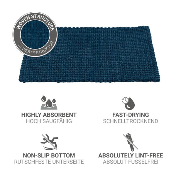 Tamno plava tekstilna kupaonska prostirka 50x80 cm Covelo – Wenko-image-4