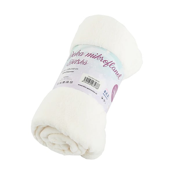 Bijela deka za bebe od mikroflanela 110x140 cm Exclusive – B.E.S.