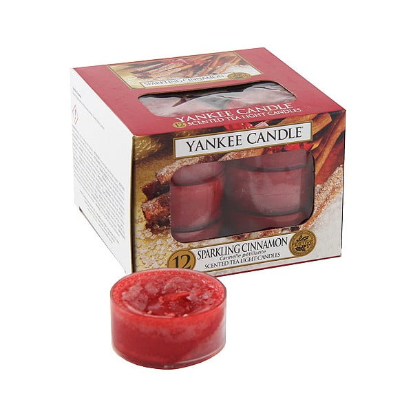 Set od 12 Yankee Candle svjetlucavih cimeta, vrijeme gorenja 4 - 6 sati