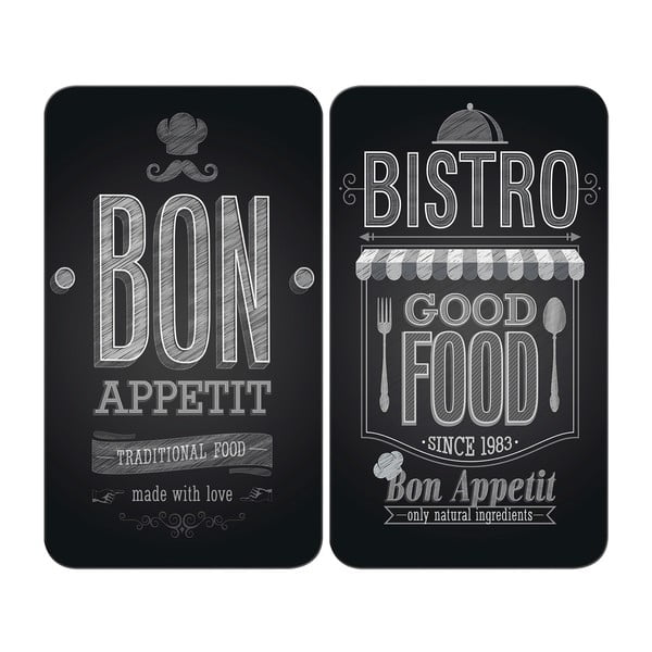 Set od 2 staklena poklopca za štednjak Wenkoo Bon Appetit, 52 x 30 cm
