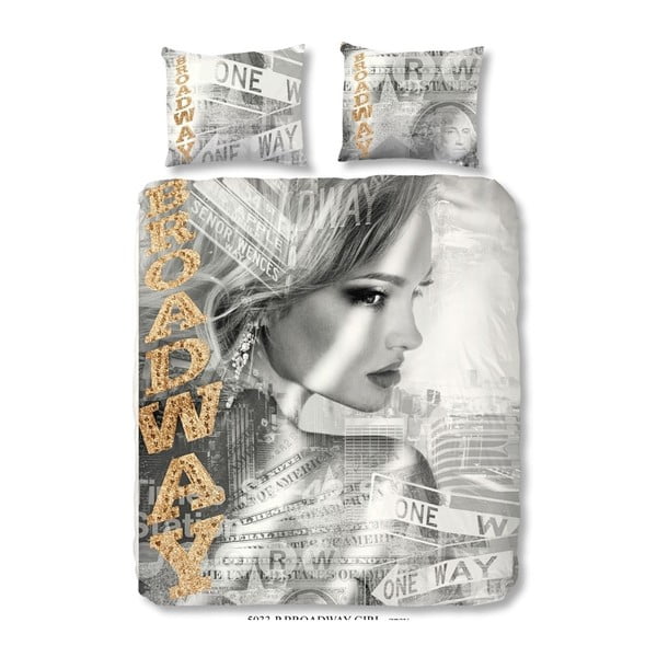 Pamučna posteljina za bračni krevet Good Morning Broadway Girl, 240 x 200 cm
