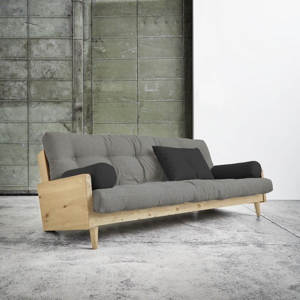 Sofa na razvlačenje Karup India Natural / Granit Grey / Tamno siva