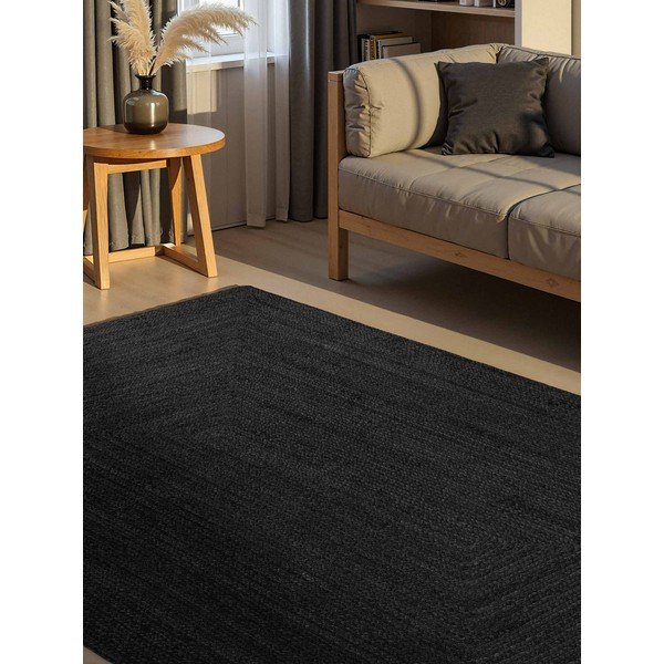 Crni obostrani/ručno rađen juten tepih 200x300 cm Juno – Hanse Home-image-1