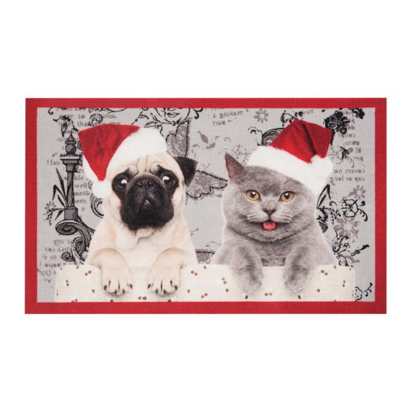 Hanse Home Christmas Mat Cat and Dogs, 45 x 75 cm