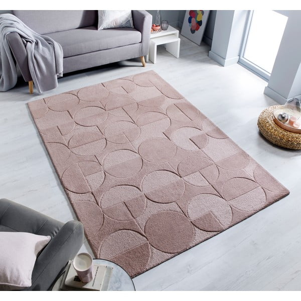 Ružičasti vuneni tepih Flair Rugs Gigi, 120 x 170 cm-image-1
