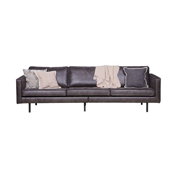 Crna sofa od imitacije kože 277 cm Rodeo – WOOOD-image-2