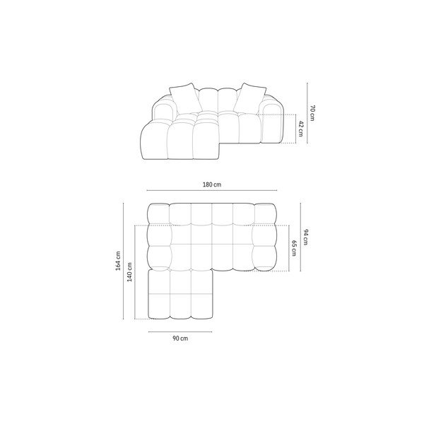 Tamno plava kutna garnitura od šenila (s lijevim kutom/s ležaljkom) Treno – Cosmopolitan Design-image-4