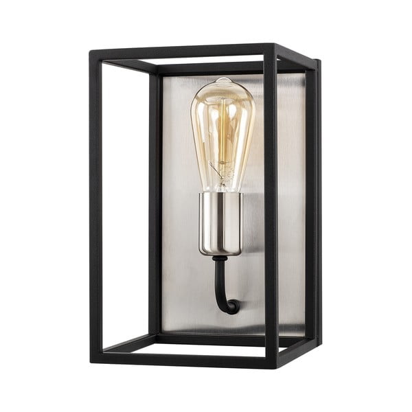 Crna zidna svjetiljka Opviq lights Kafes, visina 28 cm