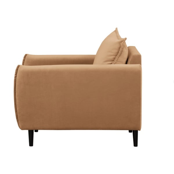 Smeđa baršunasti fotelja Juli – Ropez-image-2