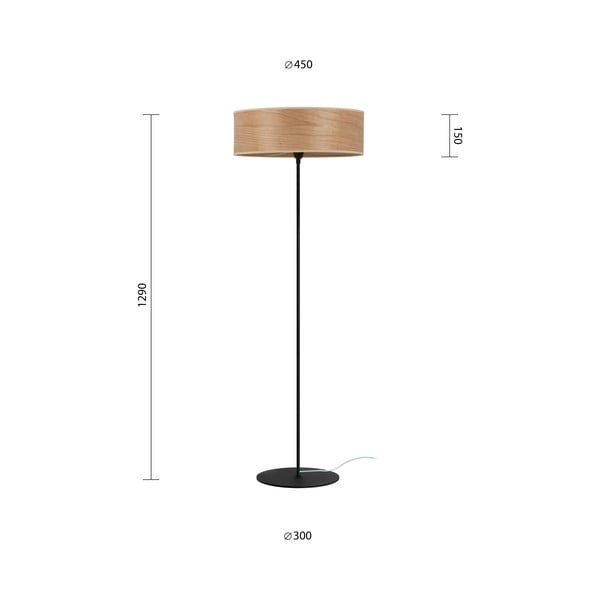 Podna svjetiljka od trešnjinog furnira Sotto Luce TSURI XL, ø 45 cm-image-2