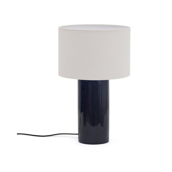 Plava stolna lampa s tekstilnim sjenilom (visina 53,5 cm) Toneric – Kave Home