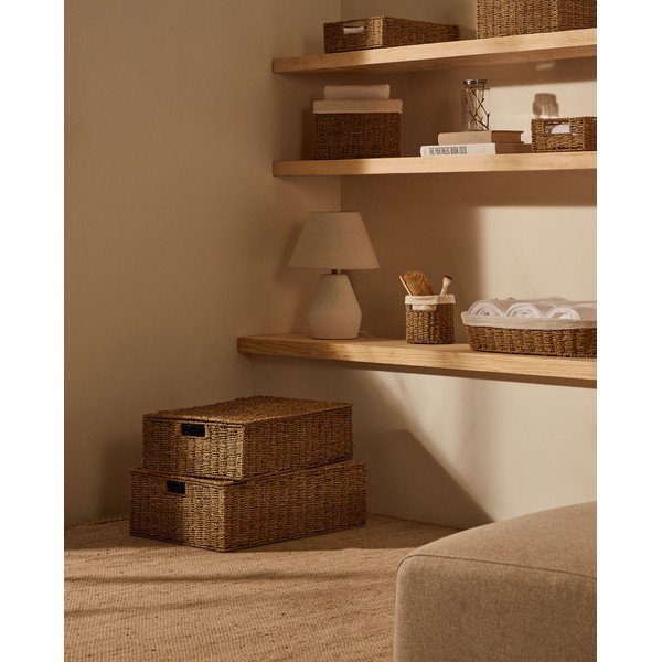 Košare u setu 2 kom od morske trave 40x60x21 cm Tossa – Kave Home-image-1