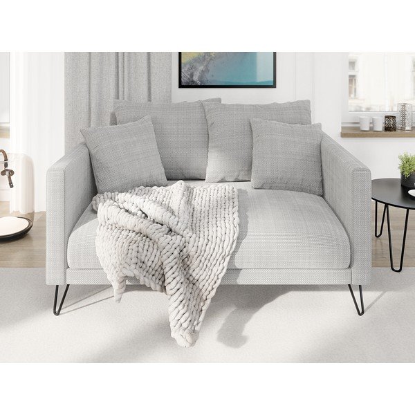Svijetlo siva sofa od šenila 140 cm Freya – Ropez-image-1
