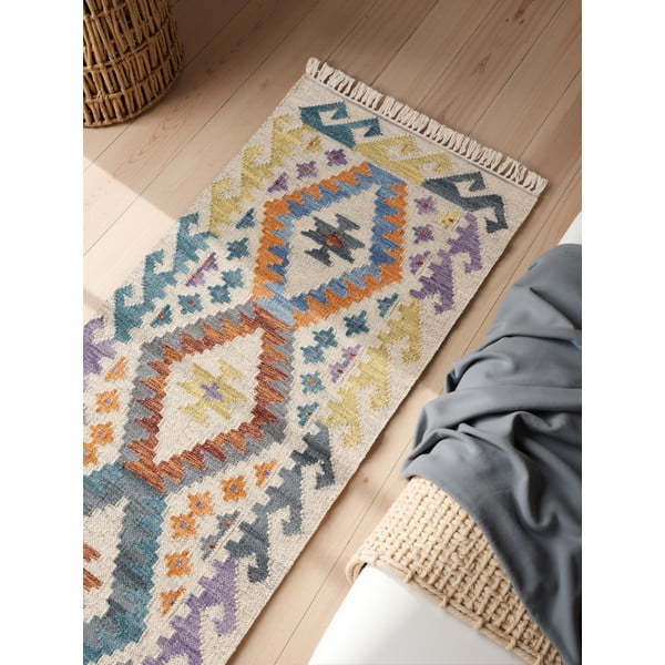 Obostrana/ručno rađena vunena staza 60x190 cm Kamal Oasis – Nouristan-image-2