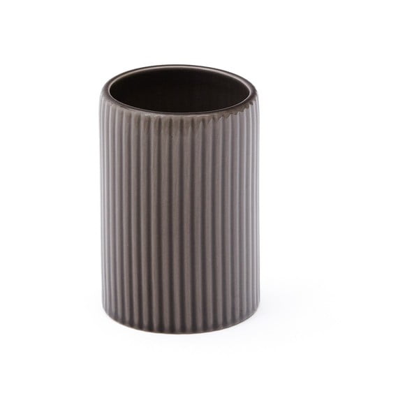 Tamno smeđa keramička čaša za četkice za zube Selime – Kave Home