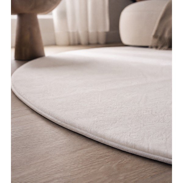Krem periv okrugli tepih ø 160 cm Pouffy – Ayyildiz Carpets-image-1