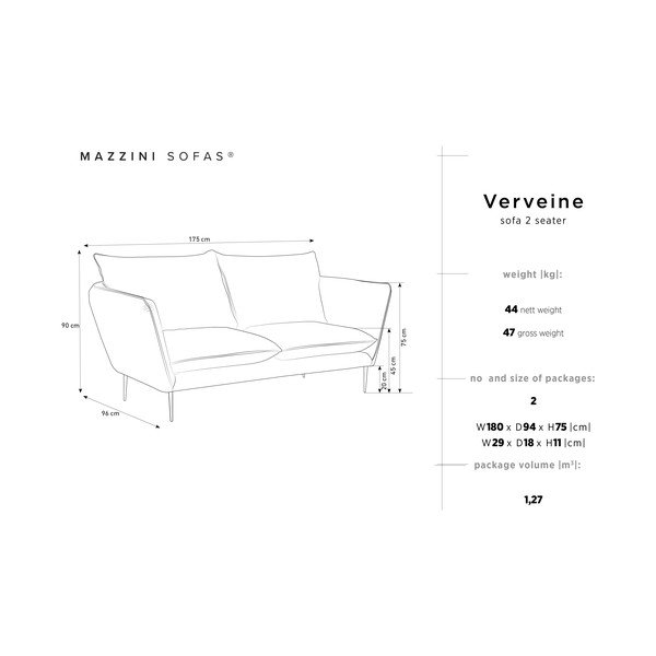 Bež kauč Mazzini Sofas Verveine, dužina 175 cm-image-3