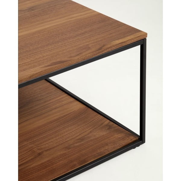 Smeđi stolić za kavu s pločom u drvenom dekoru oraha 80x80 cm Yona - Kave Home-image-3