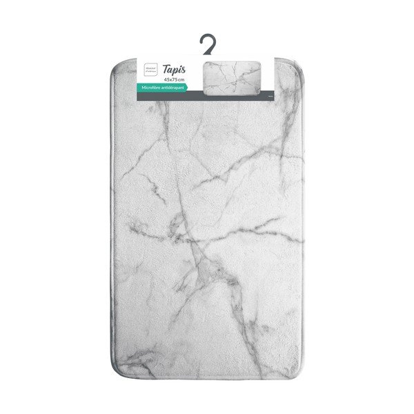 Bijela/siva tekstilna kupaonska prostirka 45x75 cm Marbre – douceur d'intérieur-image-3