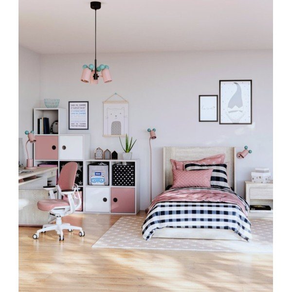 Svijetlo plava/ružičasta stolna lampa s metalnim sjenilom (visina 50 cm) Mouse – GTV-image-2