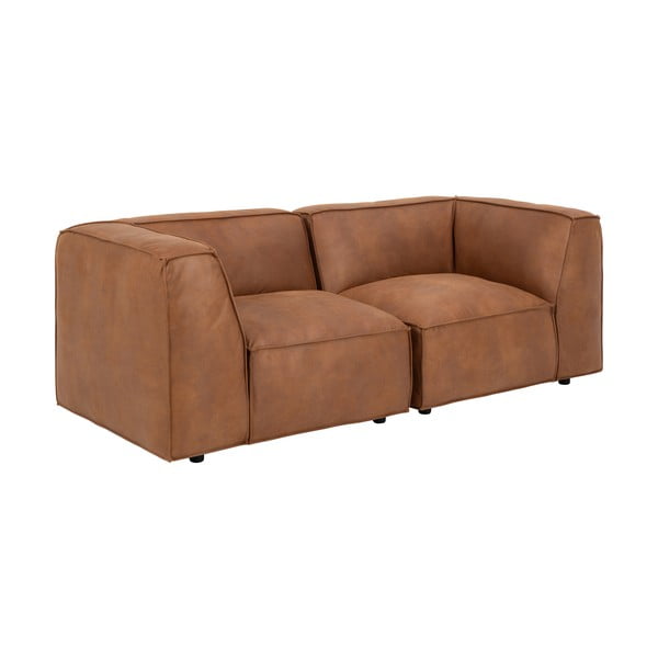 Konjak smeđa sofa od imitacije kože 208 cm Fairfield Kentucky – Bonami Selection-image-3