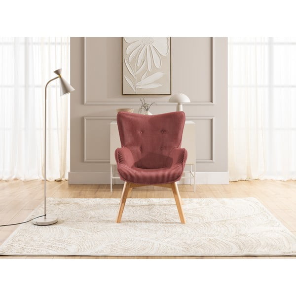 Crvena fotelja od samta Niko – Ropez-image-1