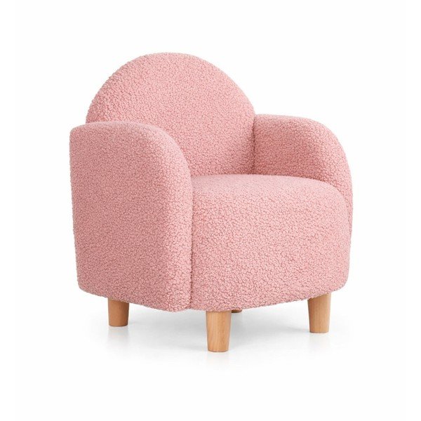 Ružičasta dječja fotelja od bouclé tkanine Moylo – Artie