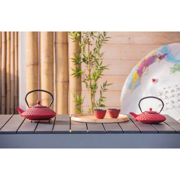 Crveni čajnik od lijevanog željeza s cjediljkom za rastresiti čaj Bredemeijer Xilin, 1,25 l-image-3