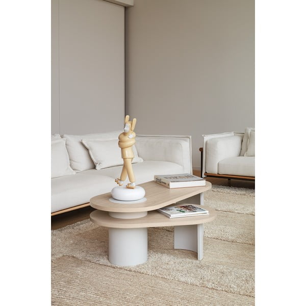 Krem/u prirodnoj boji stolić za kavu u dekoru jasena 50x120 cm Nori – Teulat-image-1