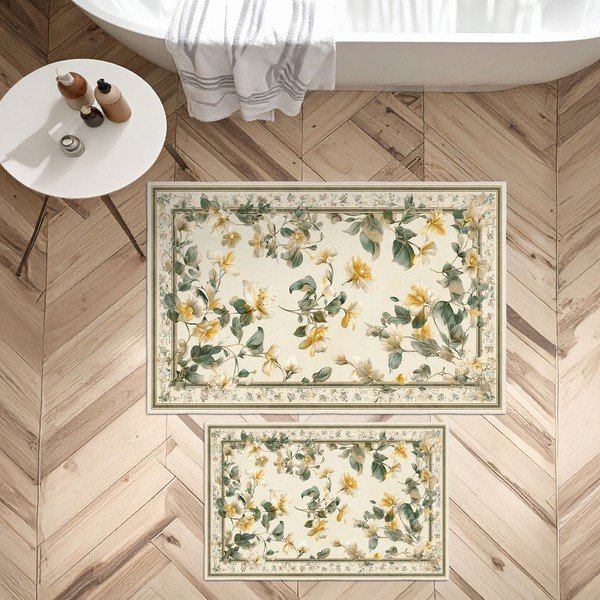 Bež kupaonske prostirke u setu 2 kom 60x100 cm – Foutastic-image-4