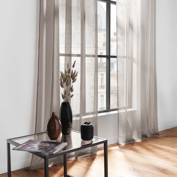Smeđa prozirna zavjesa 140x240 cm Lissea – douceur d'intérieur-image-3