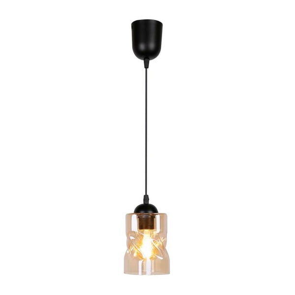 Crno viseće svjetlo sa staklenim sjenilom ø 10 cm Felis - Candellux Lighting-image-2